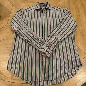 Robert Graham Striped Multicolor Men's Shirt Medium